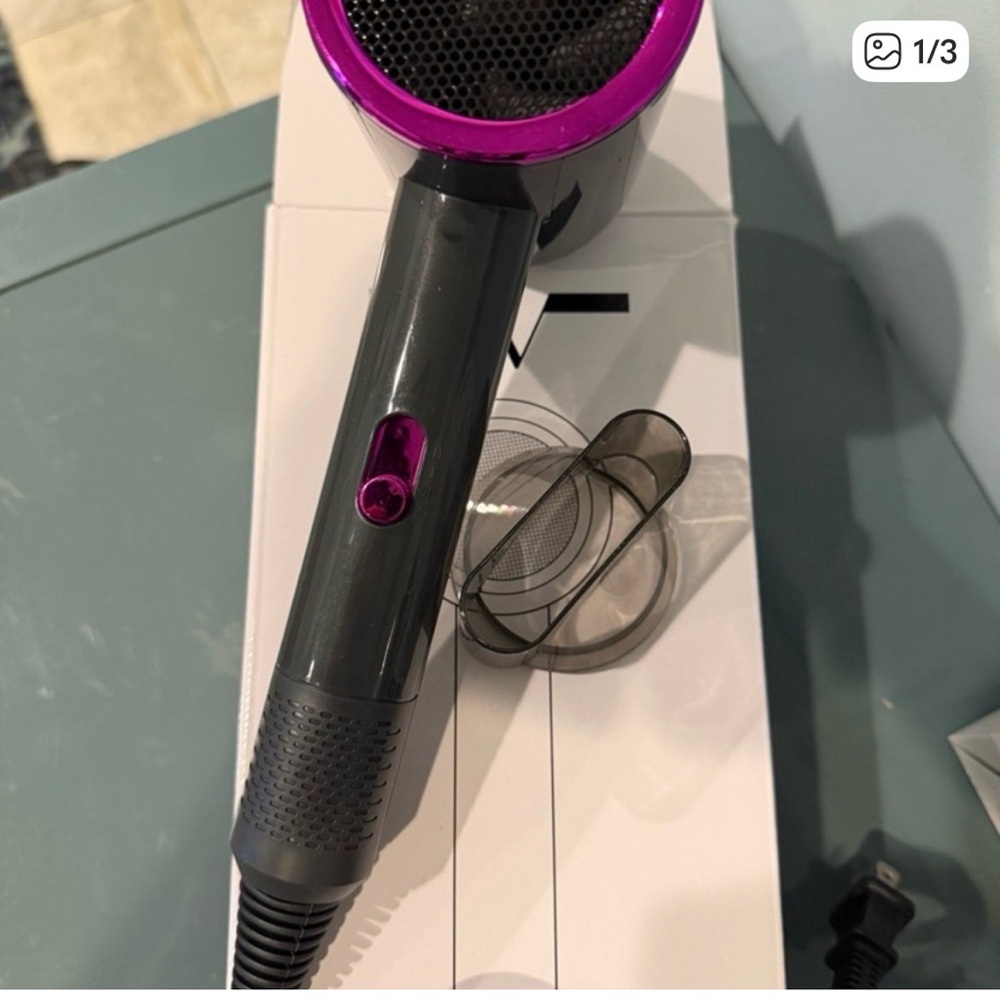 EV Hair Dryer – Gray and Magenta Women’s Styling Tool
